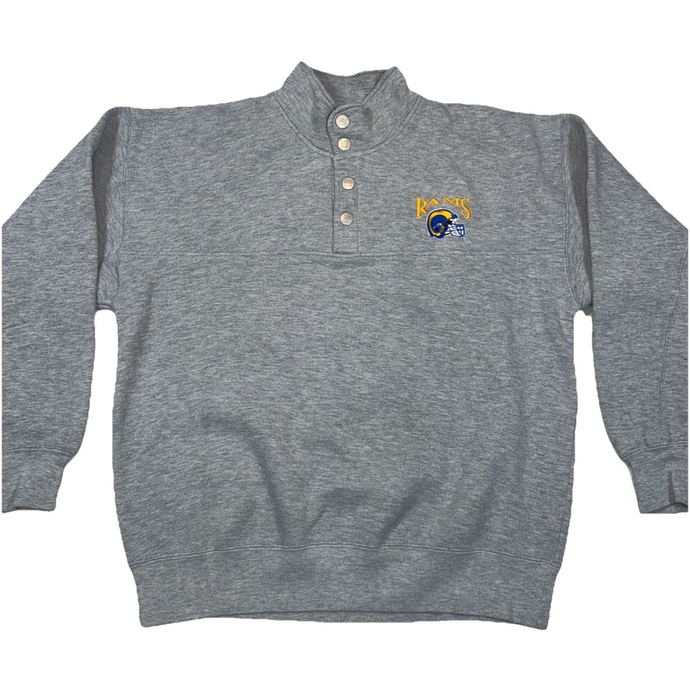 RARE Vintage Lee Sport St. Louis Rams 4 Button Pullover Sweater Adult‎ Medium
